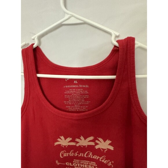 CARLOS N CHARLIES Cozumel Mexico Red Tank Top Bar XL Juniors Cruise Vacation GUC - Picture 6 of 9